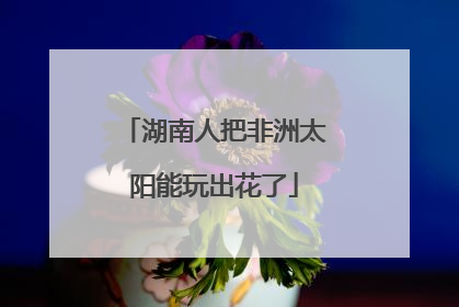 湖南人把非洲太阳能玩出花了
